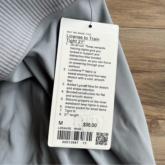 NWT Lululemon Gray License to Train Tight 21” - Picture 3 of 9